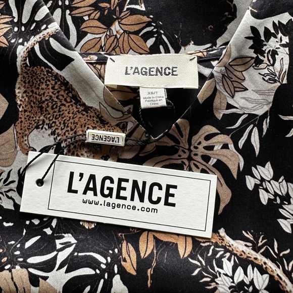 New! | L’AGENCE | Gabriella Tank | Tonal Black Panther Jungle | XS/T - Picture 4 of 7